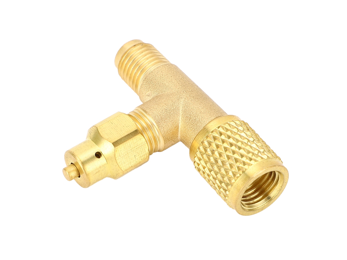 Válvula De Recarga De Refrigerante, Latón, 1/4 Sae 7/16 20 Unf, Para Aire Acondicionado, R22 R12