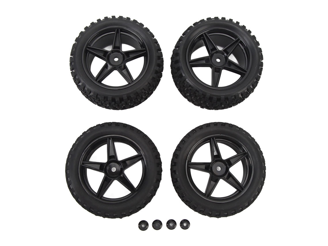 4 Ruedas Para Camiones Rc De 85 Mm Con Neumáticos Todoterreno Y Llantas De 5 Radios Para Coches De Control Remoto A Escala 1/10 Axial