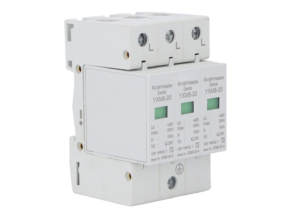 Protector Contra Sobretensiones Trifásico 3p Con Protección Contra Rayos, 420v, Para El Hogar Y La Oficina.