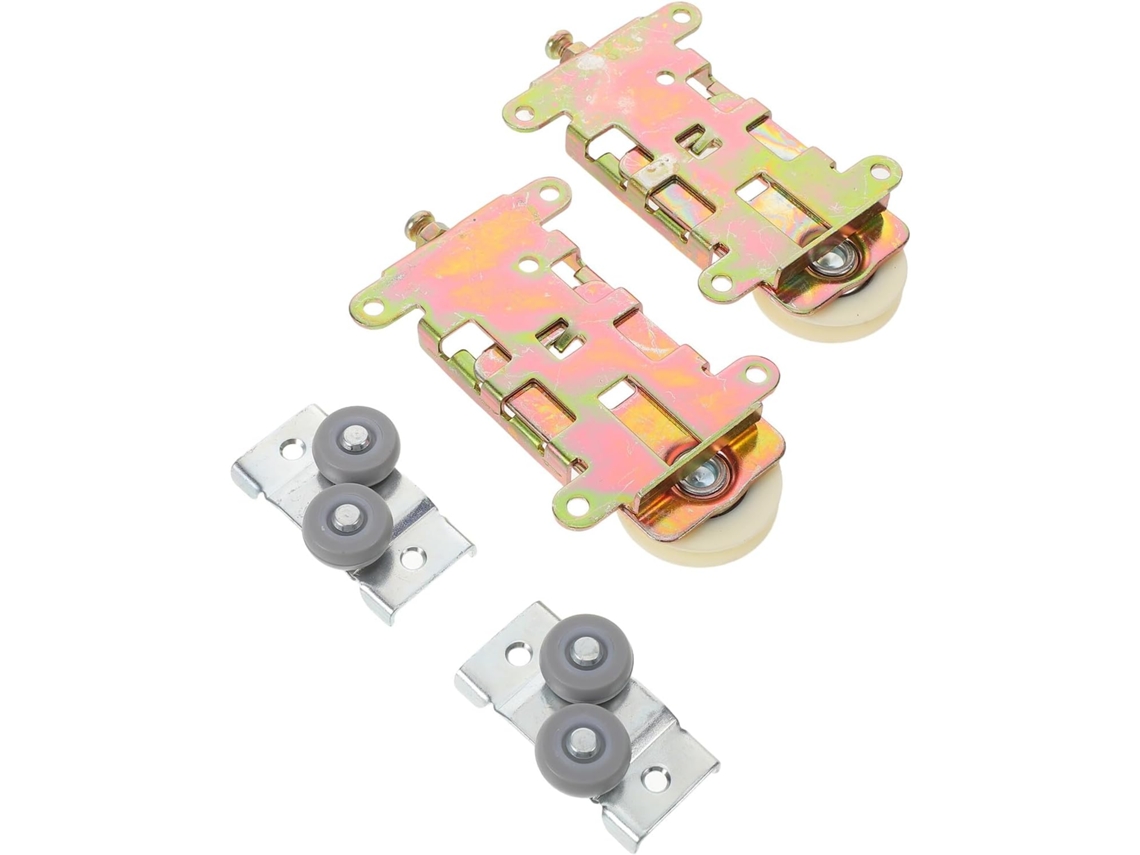 Juego de 2 rodillos con rodamientos de bolas para puertas correderas, herrajes para espejos y puertas. SFUSHOS