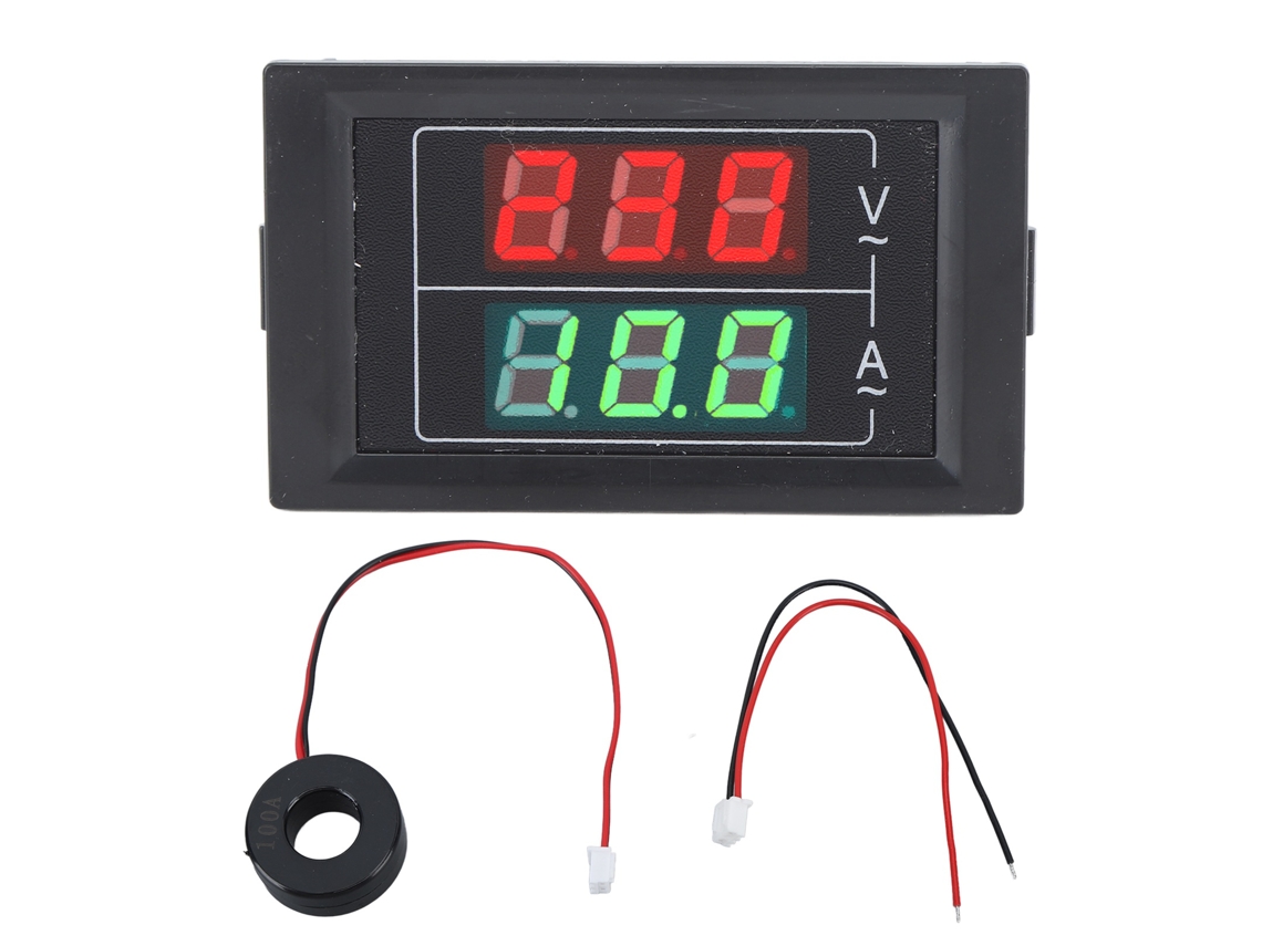 Medidor De Energía Digital Led Monofásico De 2 Hilos, Voltímetro Y Amperímetro, Ca 60-500v, 0-100a