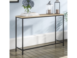 Mesa consola Kronoby metal/MDF 80 x 100 x 30 cm Efecto roble y Negro [EN.CASA]