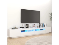 Mueble de TV con luces Led 260x35x40 Cm Blanco