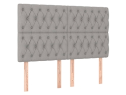 Maison Exclusive - Cabecero De Cama Gris Claro 144x7x118/128 Cm De Tela