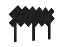 Cabecero de cama 122,5x3x80,5 cm Pino macizo Negro MAISON EXCLUSIVE