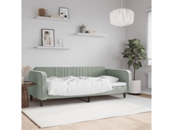 Sofá Cama Sin Colchón Terciopelo Gris Claro 90x200 Cm