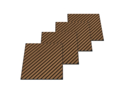 Conjunto de 12 paneles acústicos Vang 3D, 4,32 m², lamas diagonales - Teca Neu.holz