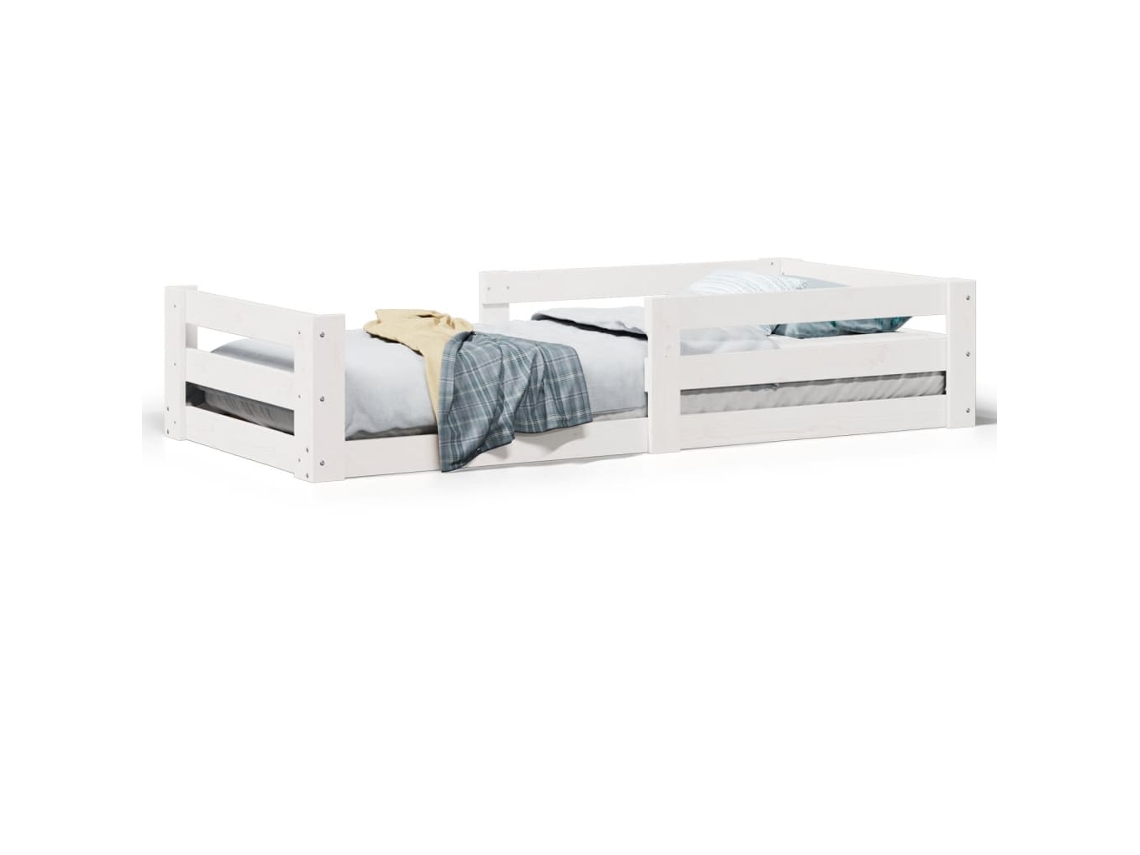 Maison Exclusive - Estructura De Cama Sin Colchón Madera De Pino Blanca 90x200 Cm