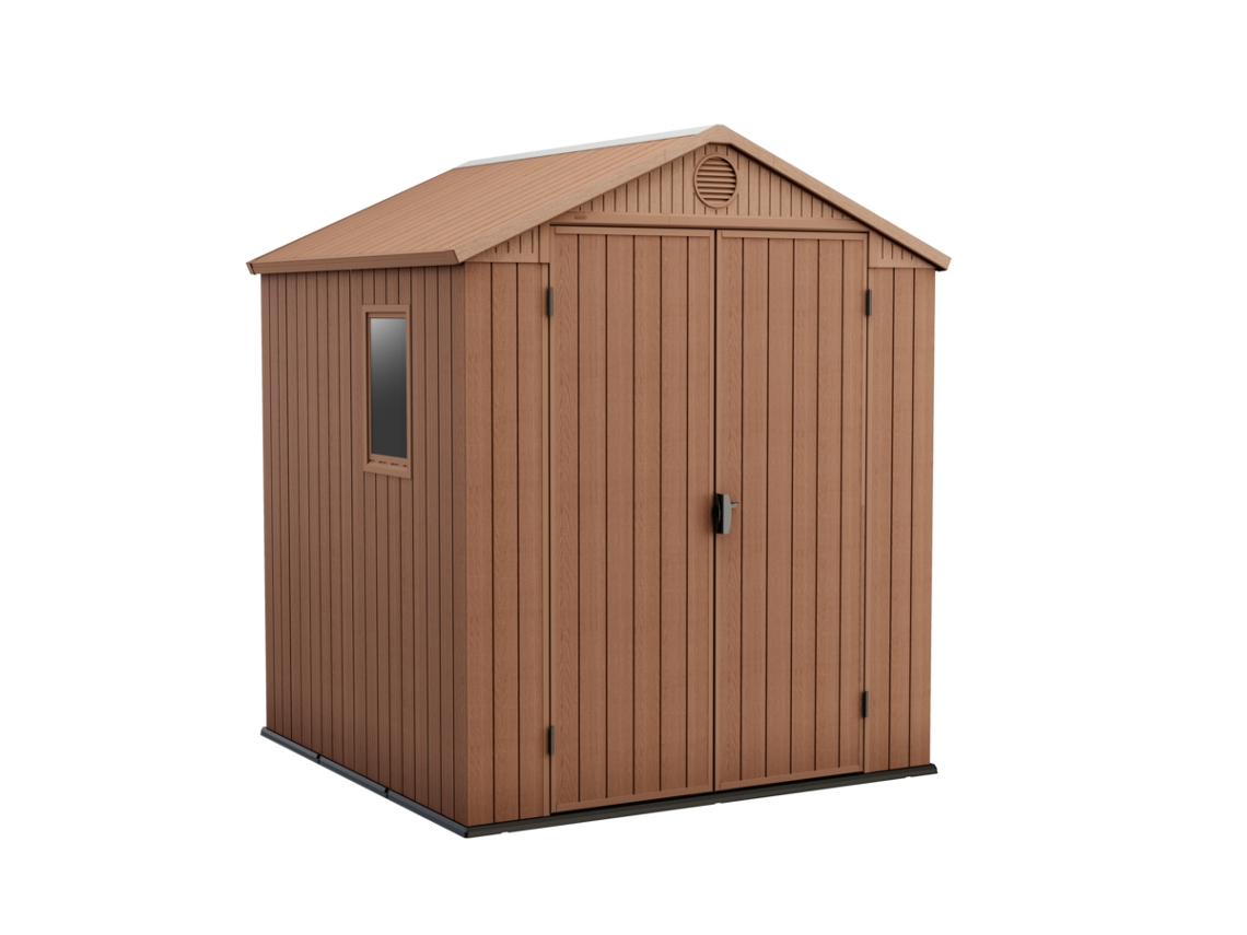 Caseta de Jardín de Resina KETER Darwin 6x6 En El (De Almacenamiento - Shed Building - Almacenamiento de Troncos - Acero Metal Madera)