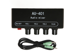 Mezclador Estéreo 4 Entradas 1 Salida, Control De Volumen Independiente, Mini Mezclador De Sonido De 3,5 Mm Para