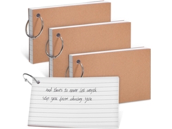 Conjunto De 4 Fichas De Estudo Pautadas Frente E Verso, 50 Páginas, Formato Portátil Com Argolas Para
