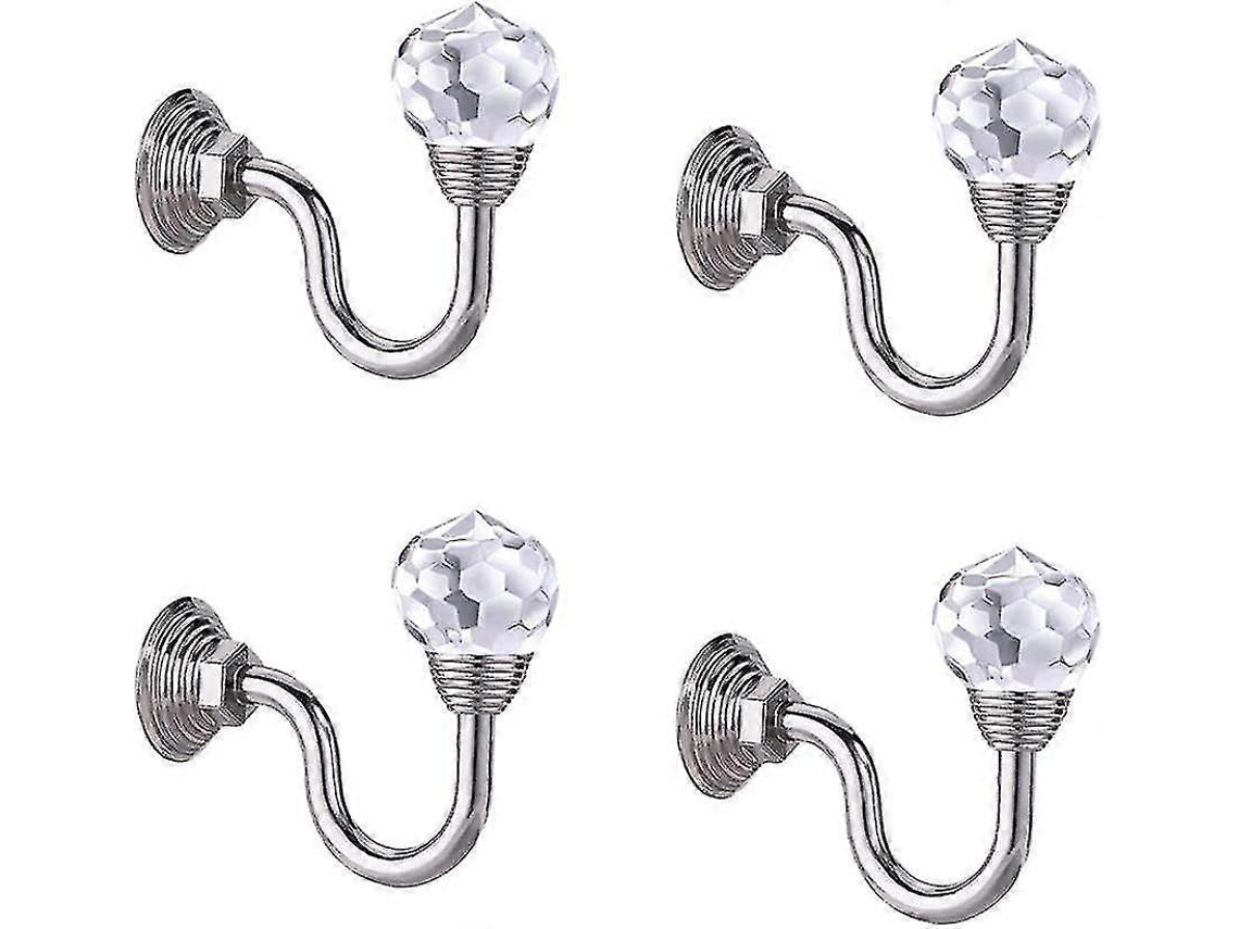 4 piezas de ganchos de cortina de cristal con borlas