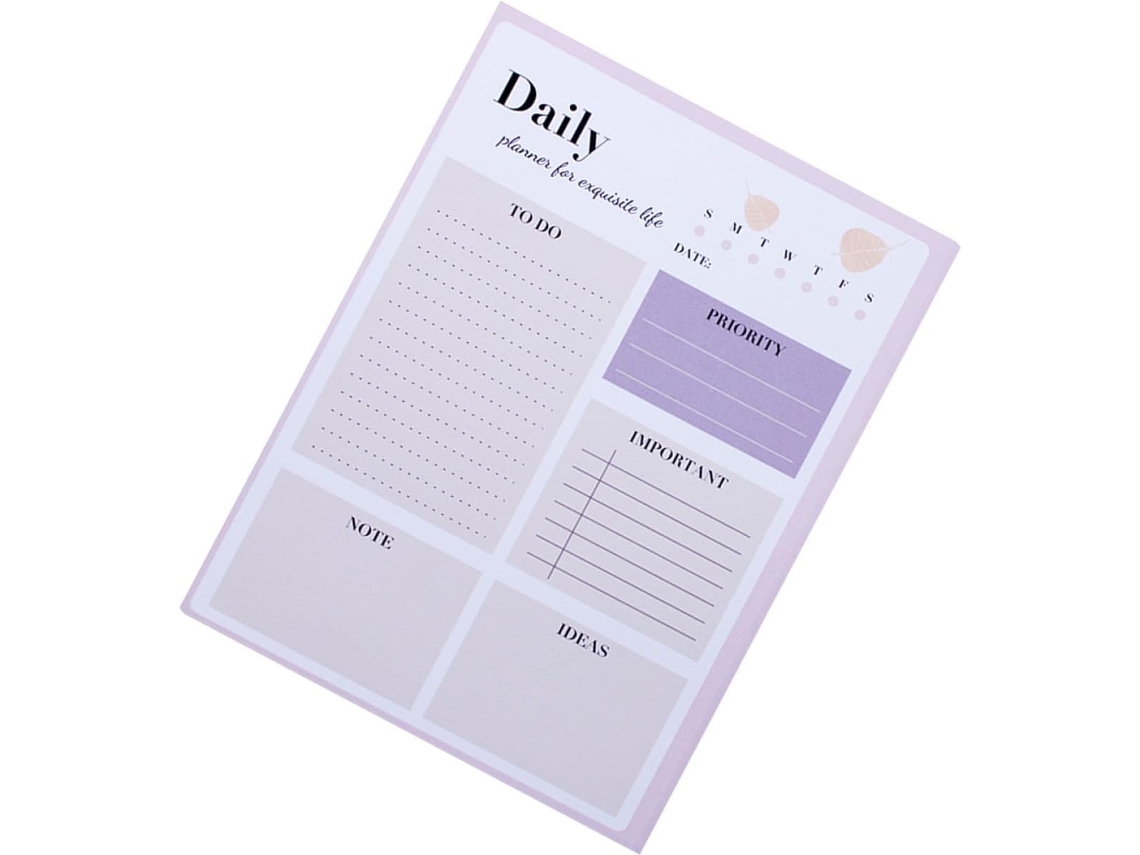Bloc De Notas Planificador De Escritorio Portátil De Color Morado, Cuaderno Multifuncional De Tamaño Mediano