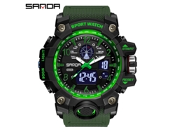 Reloj Electrónico De Moda (verde Militar para Hombre) Con Acabado Luminoso, Resistente Al Agua, A Prueba De Golpes Y Con Alarma.