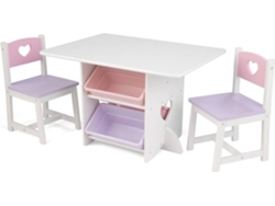 Kid Kraft Mesa para niños con 2 sillas corazones