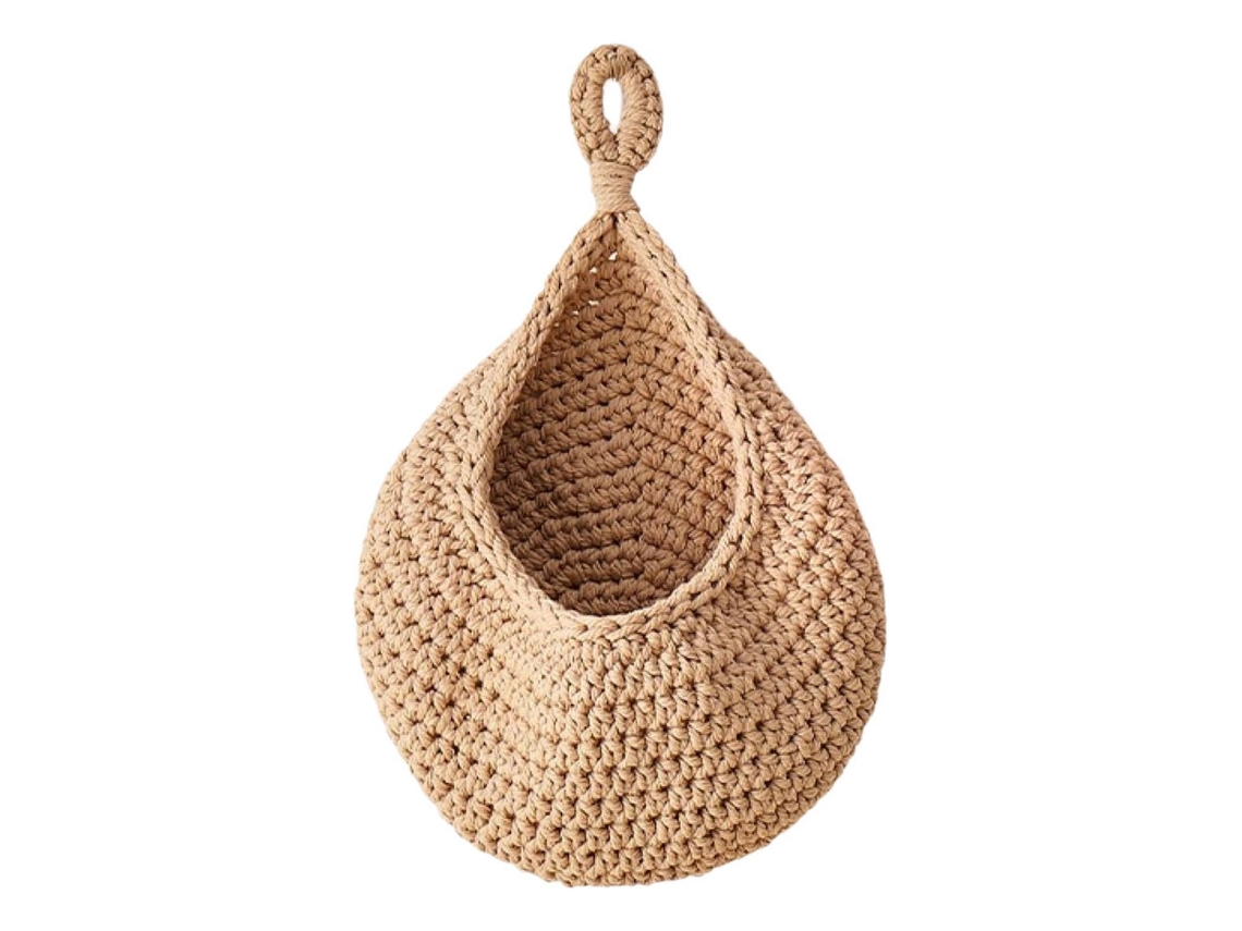Cesta colgante de pared color caqui de 25 x 30 cm de slowmoose
