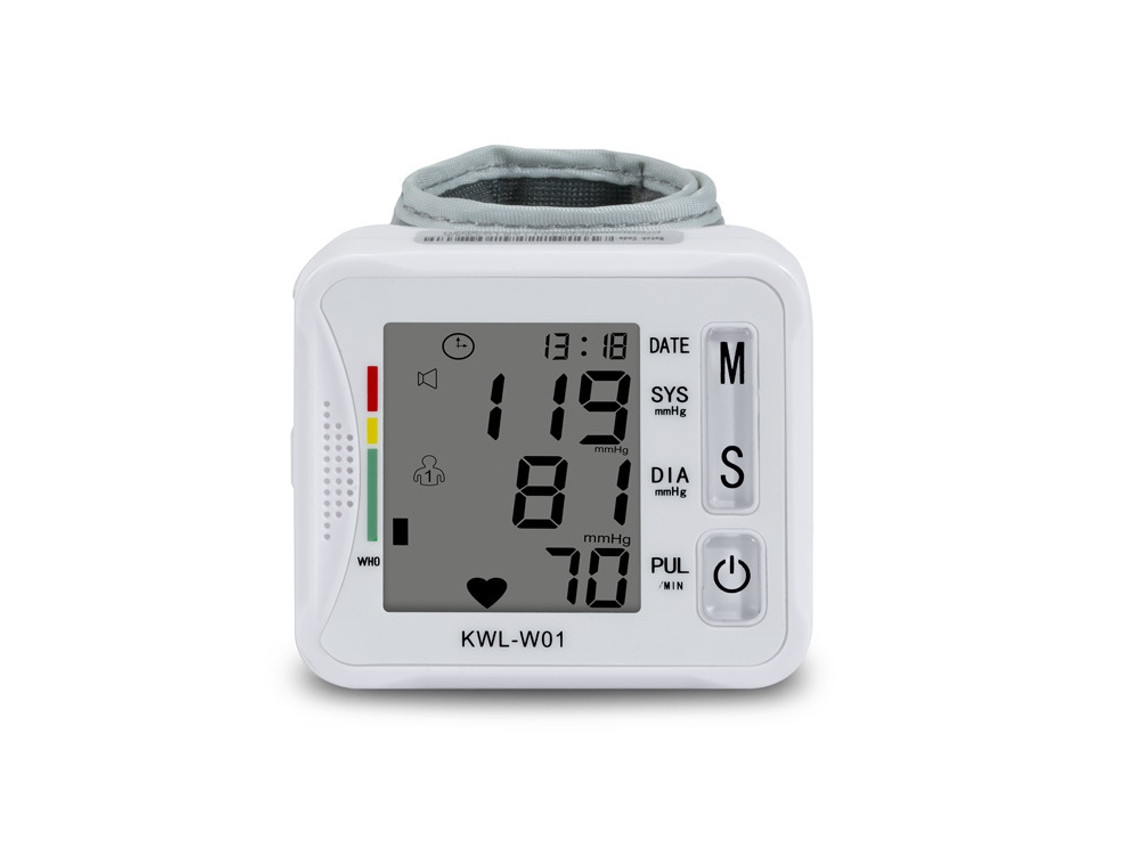 Monitor de presión arterial digital de muñeca KWL-W01, monitor de presión arterial portátil, fácil de llevar para la salud familiar.