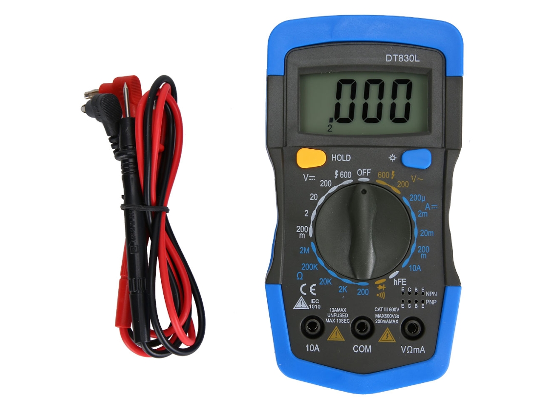Mini Multímetro Digital Dt830l Lcd Portátil Para Medir Voltaje, Corriente, Cc Y Ca, Y Resistencia.
