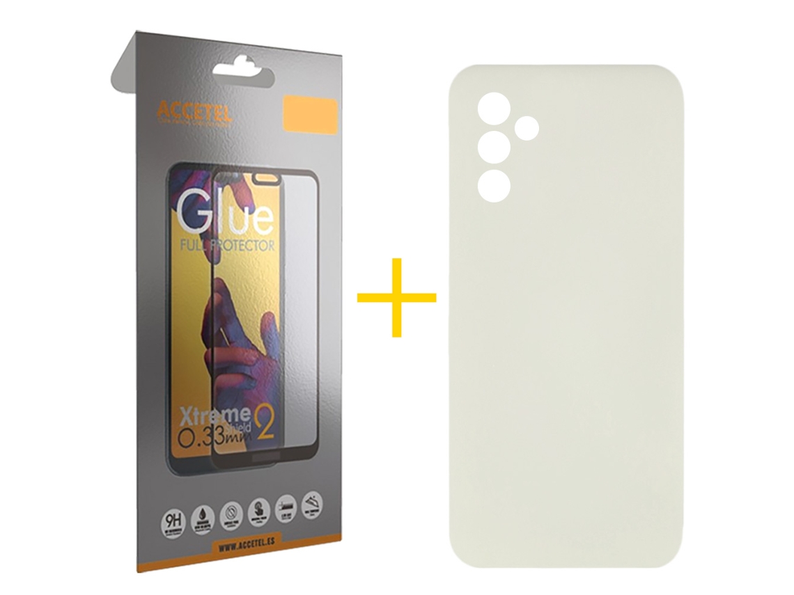 Pack 1 X Película de Vidrio Templado Full + Funda ACCETEL para Samsung Galaxy A36 5G Silicona Líquida Arena