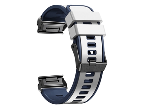 Correa de Silicona liberación rápida dos colores para Garmin Descent G1/Instinct 2 - blanco/azul