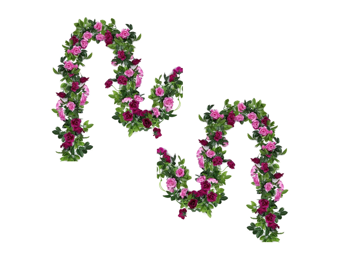 Corona de flores falsas de 2 piezas, corona de rosas para decoración KOFIHETY