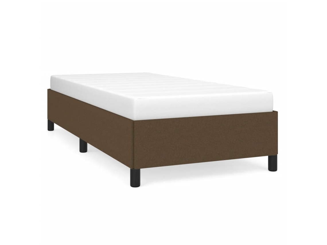 Maison Exclusive - Estructura De Cama Sin Colchón Tela Marrón Oscuro 80x200 Cm