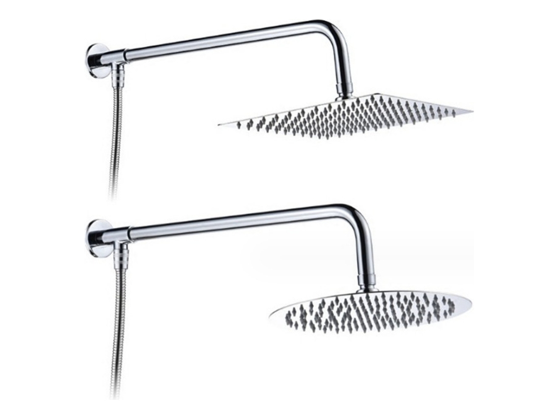 Tubo cuadrado de pared de 40 cm, acero inoxidable con piezas Lowmoose