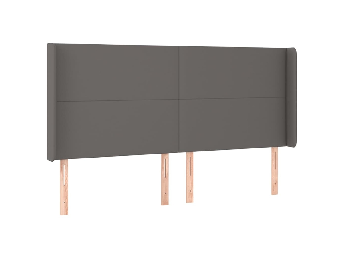 Maison Exclusive - Cabecero Con Orejas Cuero Sintético Gris 163x16x118/128cm