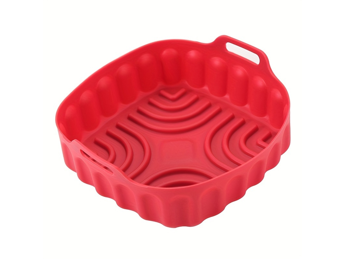 Assadeira de Silicone para Air Fryer Diâmetro Inferior de 20 5 Cm Vermelha GERTIZ