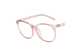Gafas Antiluz Azul Con Filtro De Luz Azul, Montura Redonda, Ligeras, Para Hombre Y Mujer, Color Rosa, Transparentes.