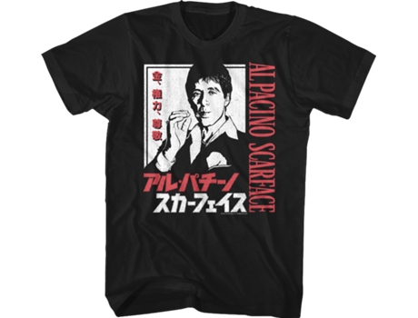 Camiseta Unisexo DEEPSTONE Japanese Poster Scarface Negro (XXXL)