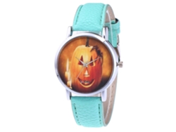 Reloj De Pulsera Informal Para Mujer Con Correa De Pu Y Movimiento De Cuarzo, Diseño De Calabaza (menta).