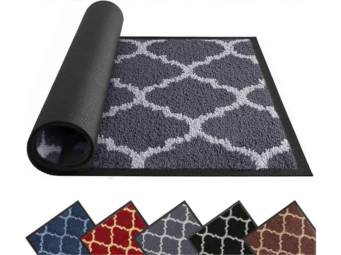 Omni-tapete De Puerta Interior 40x60 Cm Gris, Material Premium Absorbente Anti-deslizante Y Resistente