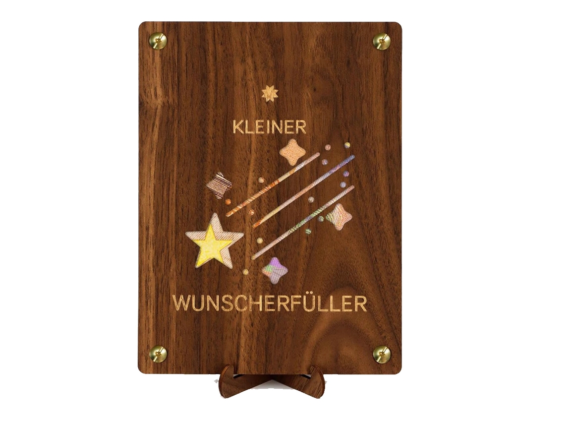 RNEMITERY Regalo de Dinero Ocasión Especial - Caja de Madera con Soporte para Cumpleaños, Boda, Viaje, Envoltorio con Tarjeta de Felicitación