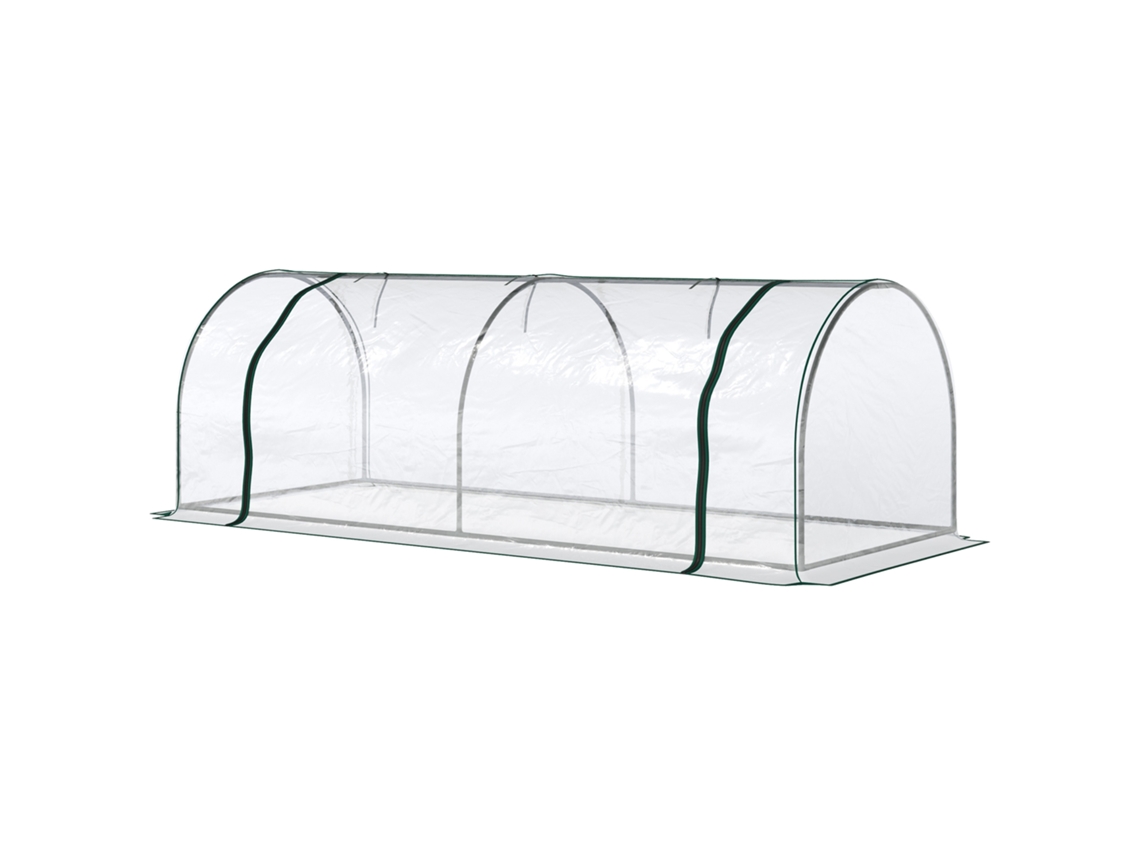 Invernadero Jardín 250x100x80 Acero Pvc Puertas Abatibles