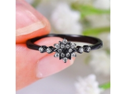 Anillo De Flor Y Copo De Nieve Para Mujer Con Circonita Cúbica, Plata De Ley 925, Estilo Romántico Y Bonito Para Compromiso.