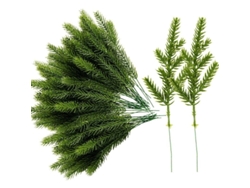 60 Ramas De Pino Artificiales - 17x5cm, Plástico Verde Para Coronas De Decoración Navideña Diy