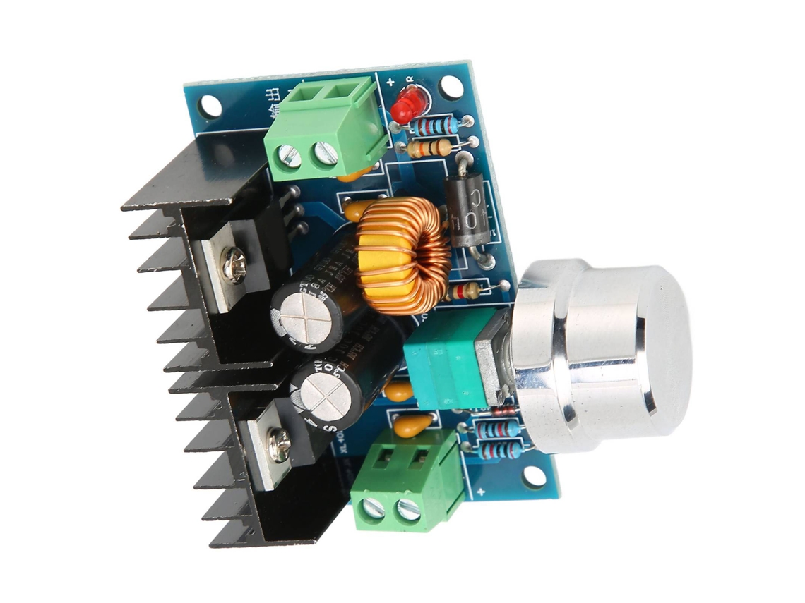 Regulador de voltaje CC de plástico, módulo reductor de alta potencia con modulación PWM, máx. 8 A, 200 W.