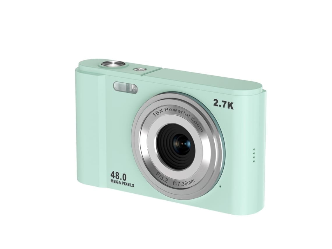 Cámara digital HD para fotografía doméstica Full HD 2.7k 48mp 16x Verde claro Tarjeta de memoria de 32 g Gusshious