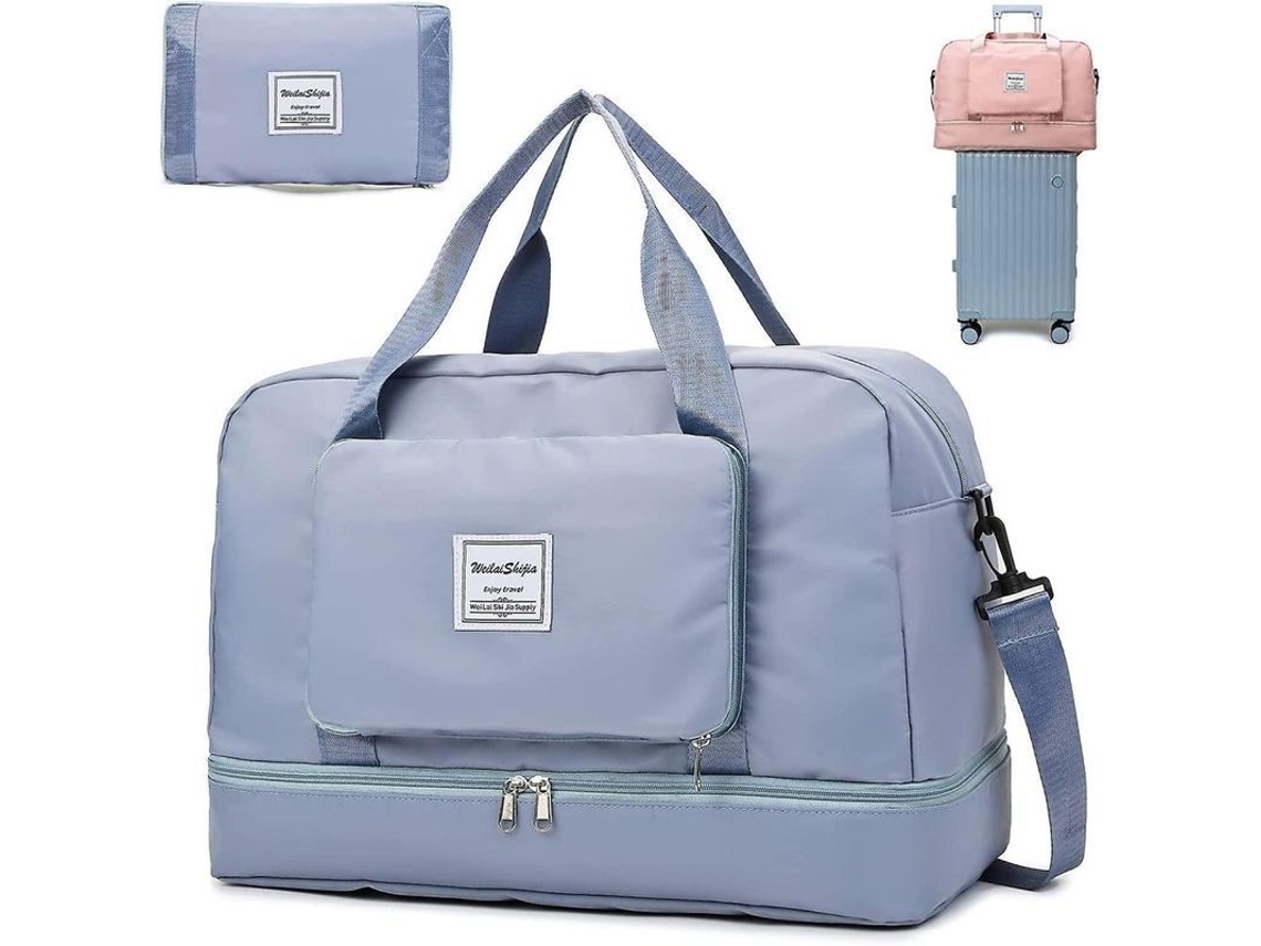 2026-bolsa De Viaje Plegable Knowledee Separación Seco/húmedo Impermeable Gran Capacidad Azul