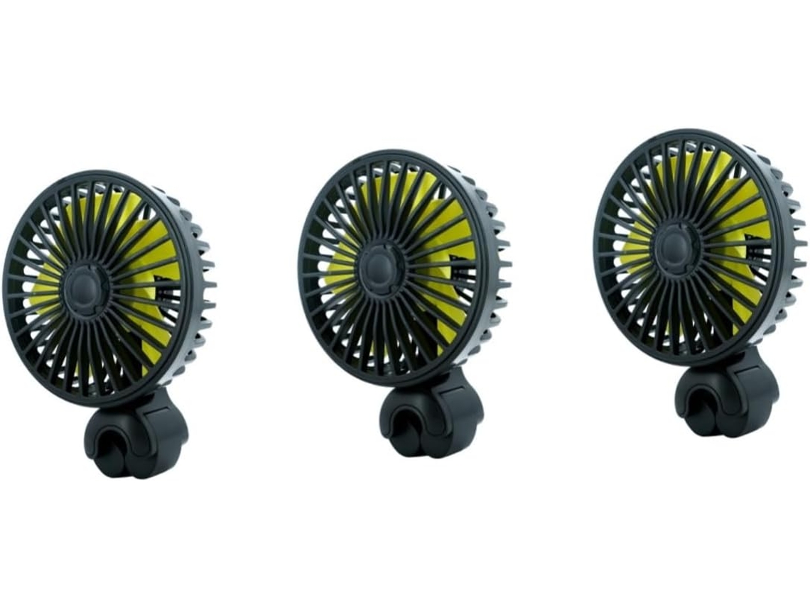 Ventilador Elétrico Portátil Para Carro, Conjunto De 3 Peças, Para Banco Traseiro, Com Usb