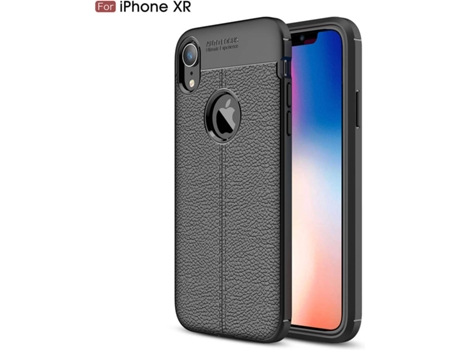 Carcasa iPhone XR Rugged Leather Negro