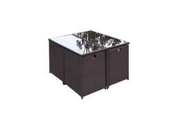 Conjunto de Jardín CONCEPT U Florida (Marrón y Blanco - Metal - 110x110x73 cm)
