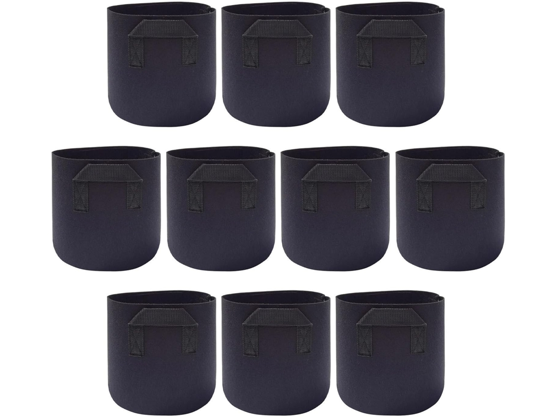 Macetas De Jardín 10 Recipienteses De Tela No Tejida Transpirable Para Cultivar Plantas, Para Uso Exterior, Balcón,