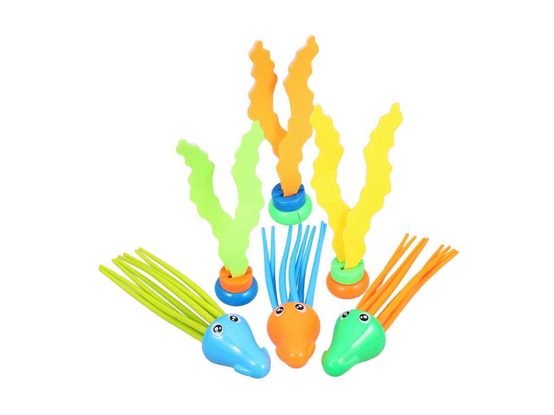 Set de 6 piezas de juguetes de buceo Rosewell para jugar bajo el agua con plantas acuáticas y medusas