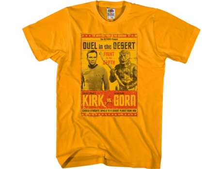 Camiseta Unisexo DEEPSTONE Kirk vs Gorn Star Trek Oro (XXXL)