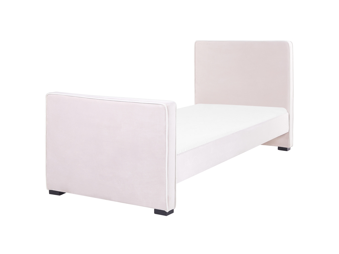 Cama con somier BELIANI Teenie de Terciopelo Rosa 98x230x98