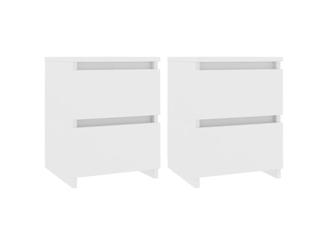Juego de 2 mesitas de noche de contrachapado blanco MAISON EXCLUSIVE (30x30x40 cm)