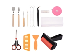 Kit De Herramientas De 19 Piezas Para Tejer Vinilo Con Rodillo Y Pinzas Para Manualidades, Transferencia Térmica Y Serigrafía.