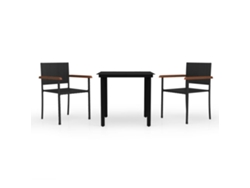 Maison Exclusive - Juego De Comedor De Jardín 3 Piezas Negro